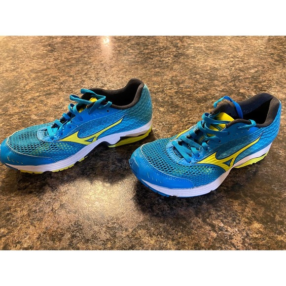 Mizuno Wave Sayonara 3 Running Sneaker 7.5 Turquoise/Yellow - Picture 9 of 14